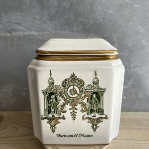 Fortnum Mason White and Green Tea Caddy Pottery
