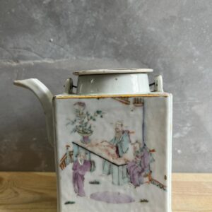 A square Chinese teapot